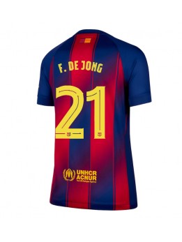 Zenske Futbalové oblečenie Barcelona Frenkie de Jong #21 2025-26 Krátky Rukáv - Domáci